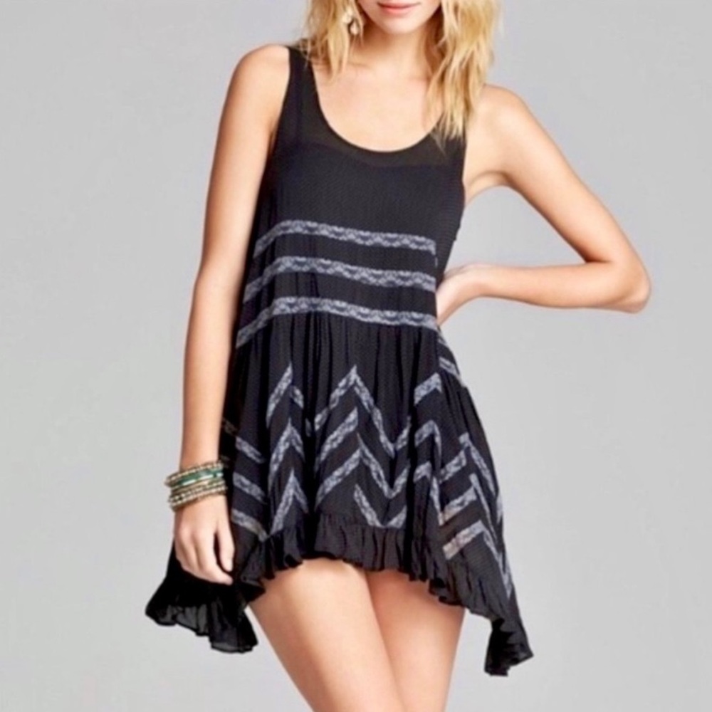 🌺🎉HP🎉🌺 NWOT Free People Voile & Lace Trapeze Slip Dress - Picture 2 of 16